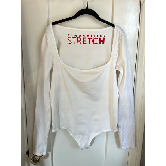 SIMON MILLER Rohe Square Neck Long Sleeve White Bodysuit Size Large - Picture 2 of 6